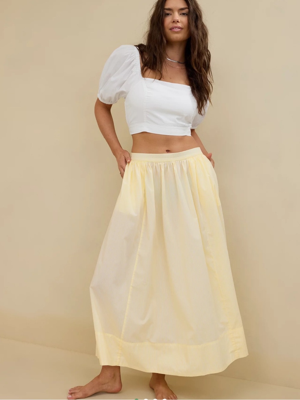 Aerie Yellow Stripe Skirt L